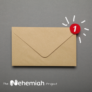 Envelope with red number 1. Nehemiah Project logo.